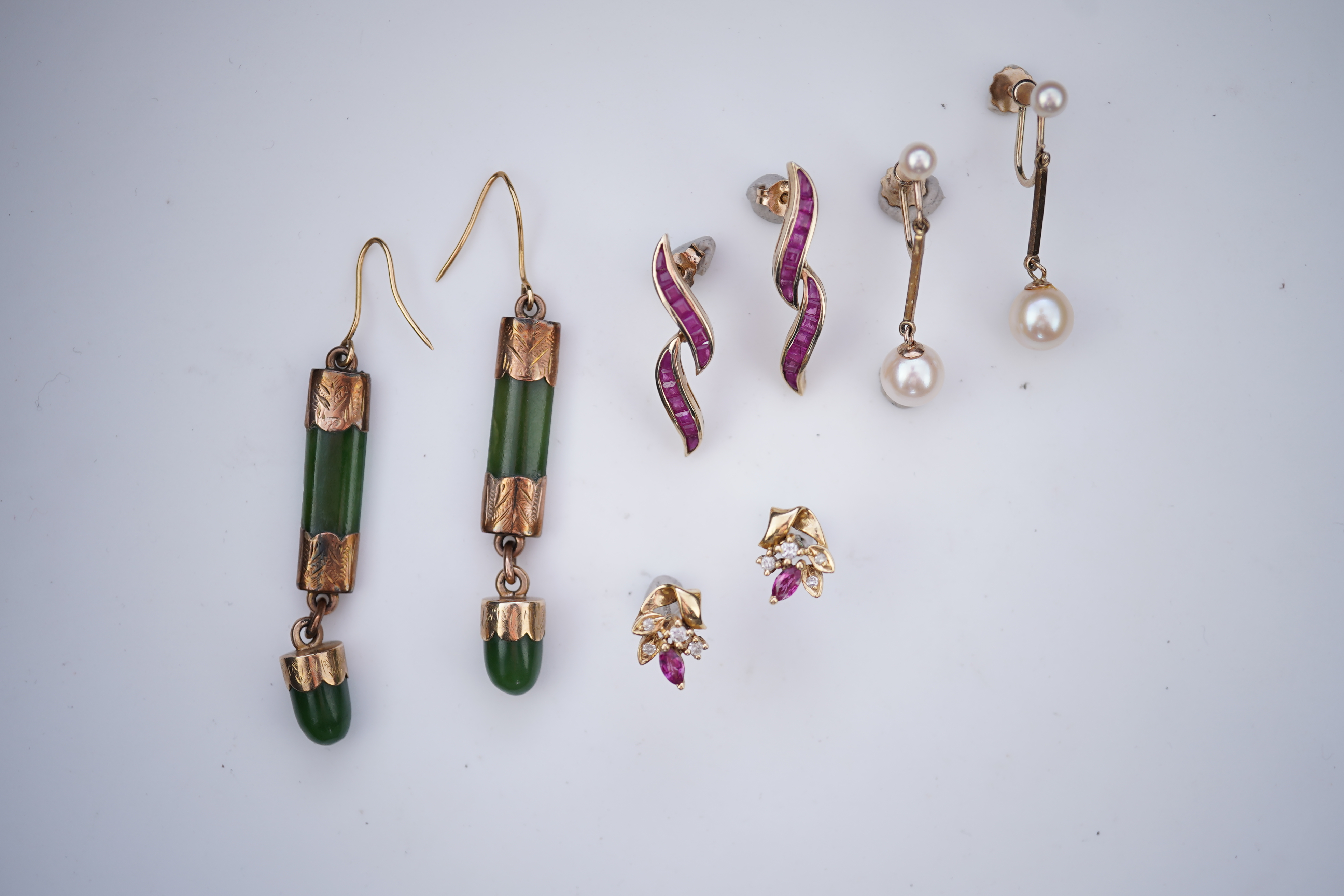 A collection of earrings